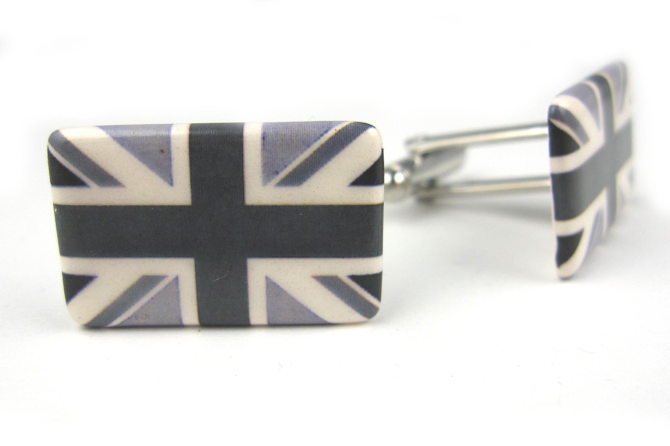 Union Jack Cufflinks (shades of grey)